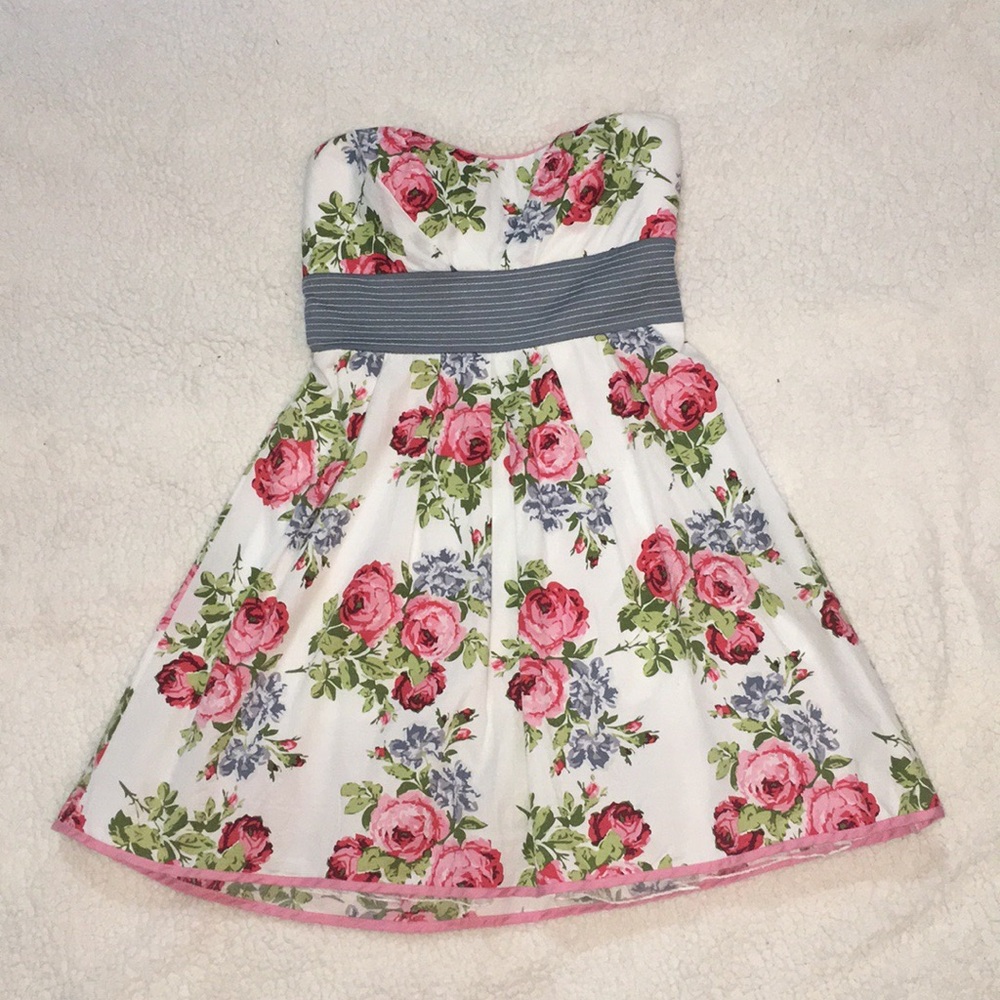 Floral Strapless Dress